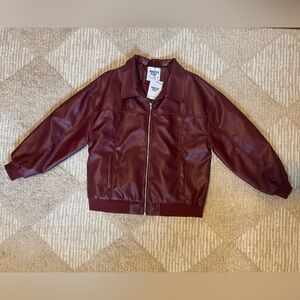 Princess Polly Goldsmith Faux Leather Bomber Jacket